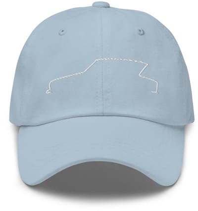 De2pktjes - Premium Chino Pet – Silhouette Collectie: Citroën Ami6 Lijnkunst - Licht blauw