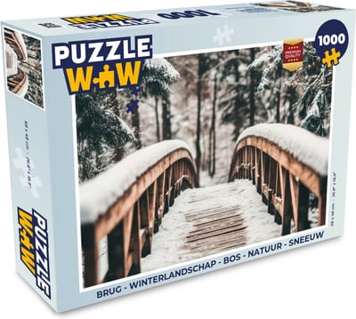 Puzzel Brug - Winterlandschap - Bos - Natuur - Sneeuw - Legpuzzel - Puzzel 1000 stukjes volwassenen