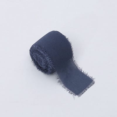 Mech-Mech Szyfon - Floristische Wikkel - 4cm x 4,5m - Polyester - Diepblauw