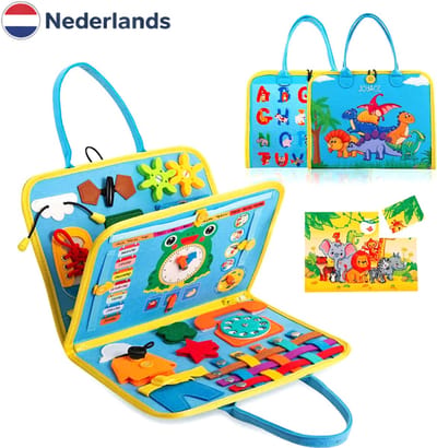 Joyage Montessori Activiteitenboek - Busy Board Montessori Speelgoed Boek - Sensorisch speelgoed 3 jaar Educatief speelgoed voor in de auto onderweg - Peuter speelgoed jongens speelgoed Meisjes speelgoed 2 jaar Kinderspeelgoed 1 jaar activiteitenbord