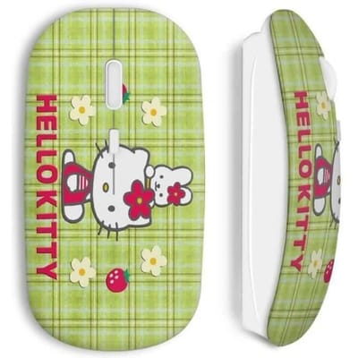 Souris sans Fil - Hello Kitty - Vert - Compatible Mac et PC - Clé USB wifi incluse - Sans fil