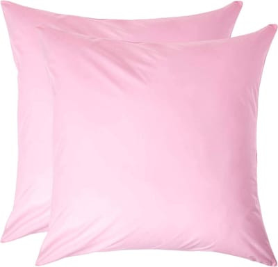 Homescapes Kussensloop 60x60 cm Set van 2 – Roze – 100% Egyptisch Perkal Katoen – 200 TC
