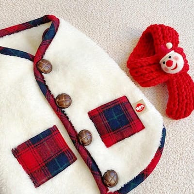 Kerst Huisdier Hondenkleding Mode Hond Jas Vest Winter Warm Puppy Jas Schattige Zachte Kat Geruite Jas Chihuahua Kleding Huisdier Jas XS red
