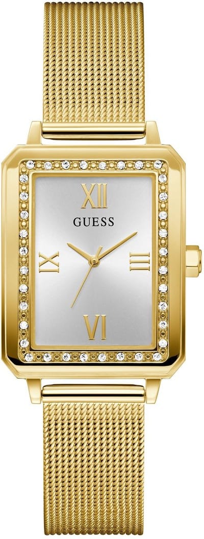 Guess Jane Quartz Analoog Horloge Goudkleurig Kast: 100% Gerecycled Staal | Armband: 100% Stalen Gaas 28.5 mm U1459L1M, U1459L2M