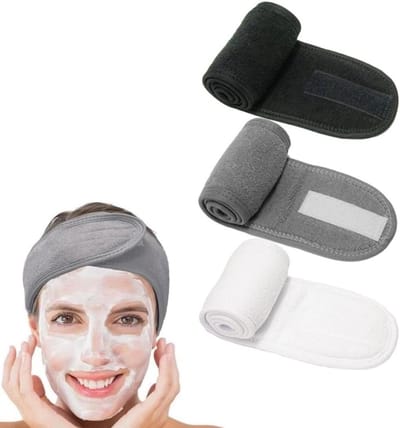Set van 3 Cosmetische Haarbanden van Badstof voor Bescherming tijdens Make-up, Sport en Yoga