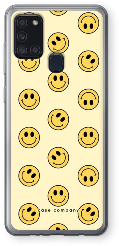 Case Company® - Hoesje geschikt voor Samsung Galaxy A21s hoesje - Smiley N°2 - Soft Cover Telefoonhoesje - Bescherming aan alle Kanten en Schermrand