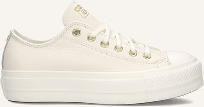 Converse Chuck Taylor All Star Lift Ox Sneakers Dames - Leren Sneaker - Wit