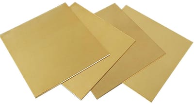 Messing Platen - Koperen Vellen - Hobby Projecten - Hoge Precisie - 4 Stuks 200x200mm - Goudgeel