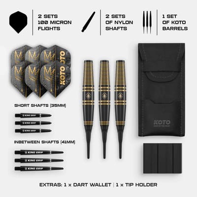 KOTO Academy Class 3 Brass - Soft Tip Darts 18 Gram