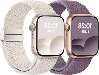 Elegante gevlochten nylon armband voor Apple Watch 38 mm tot 49 mm, geschikt voor Series 1 tot 10, comfortabel en stijlvol