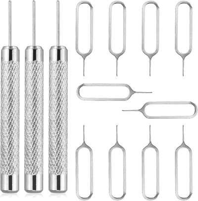 SIM Kaart Naalden - SIM Ejector - Telefoon Reparatie - Roestvrij Staal - 10 Stuks - Zilver