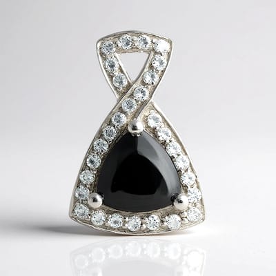 Cavill - Hanger 925 Sterling Zilver - Zwarte Hematiet 6,17 ct & Witte Topaas 0,80 ct - Elegante, Modieuze Dames Sieraden