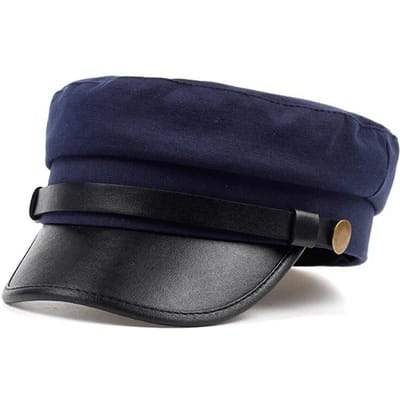 Unisex Leer Eaves Militaire Hoeden Platte Top Baseballpetten Voor Vrouwen Buiten Sporten Kadet Zonbescherming Hoed black