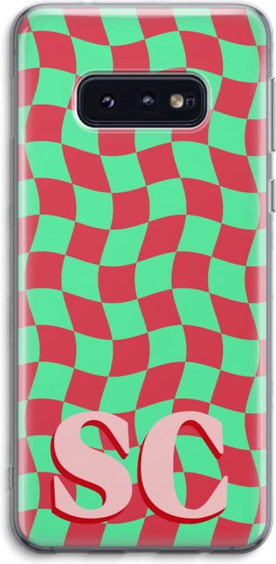 Gepersonaliseerd - Case Company® - Hoesje geschikt voor Samsung Galaxy S10e hoesje - Grid Monogram - Soft Cover Telefoonhoesje - Bescherming aan alle Kanten en Schermrand