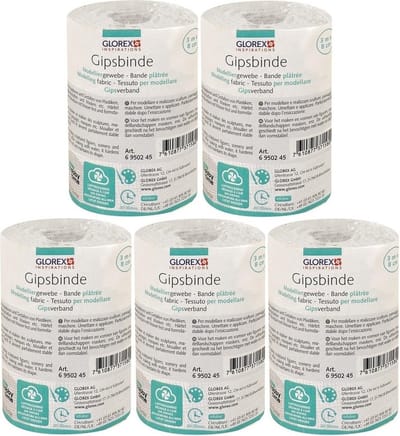 Glorex Keratex gips - 5x - 3 meter x 8 cm - zwangere buik gipsen - hobby gips - huidvriendelijk gips
