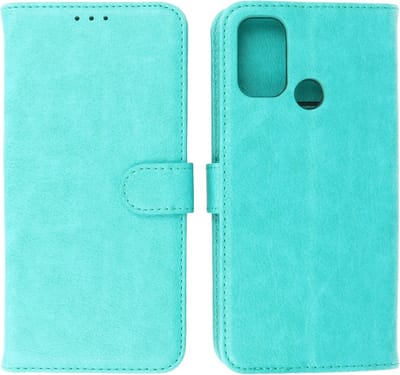 Oppo A53S 4G & Oppo A53 Hoesje - Book Case Telefoonhoesje - Kaarthouder Portemonnee Hoesje - Wallet Cases - Groen