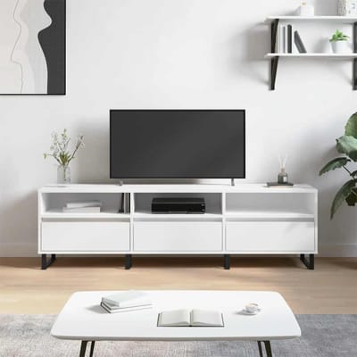 vidaXL - Tv-meubel - 150x30x44,5 - cm - bewerkt - hout - wit