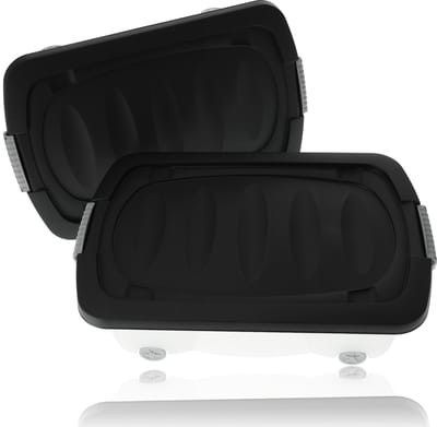 Opbergboxen met Wieltjes - 60x38.5x18 cm - onderbedbox 24liter-Opbergers met Druksluiting - Ideaal voor Onder Bed-Huis en Kantoor -