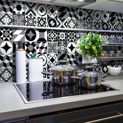 Zelfklevende tegelmuurstickers voor keuken en badkamer - 24 Azulejos Agnes tegelstickers - 24 stickers 10x10cm