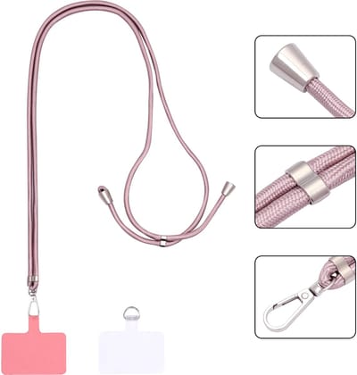 Casemania Universele Telefoonkoord - Rosegoud - Verstelbare Telefoonketting - Crossbody Draagkoord Koord voor Telefoon - Lanyard Cord