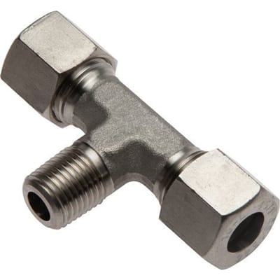 8L & R3/8'' RVS T-stuk Knelfitting Buitendraad 315bar ISO 8434-1