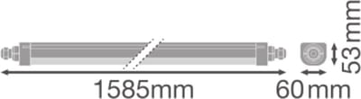 Ledvance LED Waterdichte Montagebalk 62W 7500lm - 840 Koel Wit | 150cm.