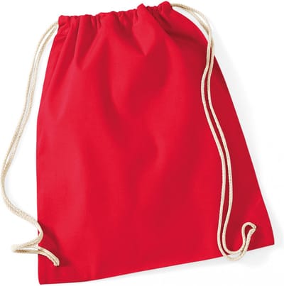 Westford Mill Cotton Gymsac WM110 - Classic Red - 37 x 46 cm