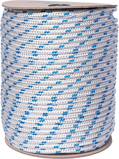 Nautisch Touw - Scheepstouw Bevestiging - Diverse Klussen - Slijtvast Polyester - 14mm Diameter 10m - Wit Blauw