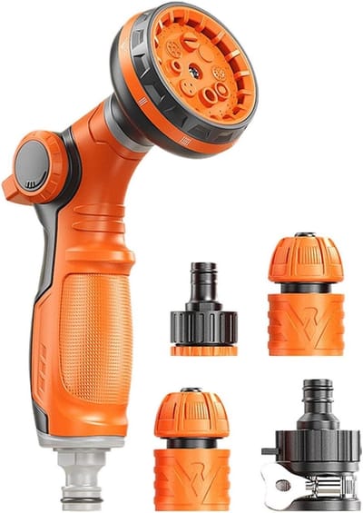 Tuinspuit met 8 standen - Slangstuk Sproeikop - Tuinonderhoud en reinigen - Lekvrije en stevige pasvorm