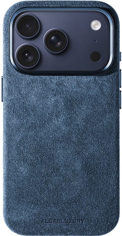 Alcanluxury Alcantara telefoonhoesje geschikt voor Apple iPhone 17 Pro - Ocean Blue