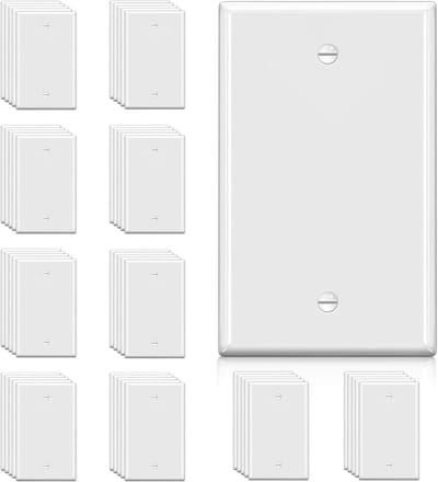 Blanco Muurplaat - Wandplaat Afdekking - Wandafwerking - Onbreekbaar Polycarbonaat - H4.53" x B2.76" - Wit