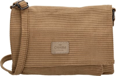 Charm London Valley Schoudertas - Crossbody - Praktische Indeling - Verstelbare Schouderband - Wafelstructuur - Taupe