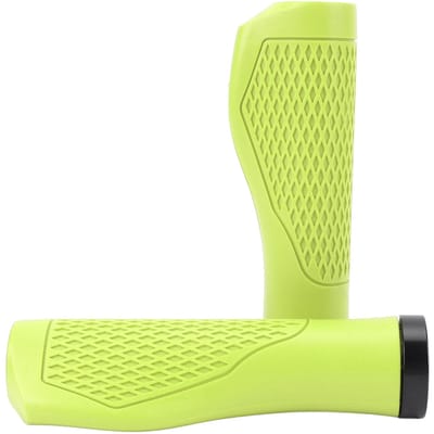 Paar Fietsstuurhandvatten Rubber Antislip Schokabsorberend Ergonomisch Fiets Vergrendelbaar Handvat yellow