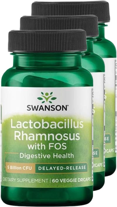 Swanson | Lactobacillus Rhamnosus with FOS | 60 veg capsules | 3 stuks | 3 x 60 capsules