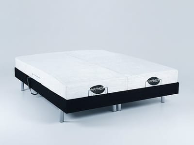 Vente-unique Bed met elektrische lattenbodem hout zwart 2 x 90 x 200 cm