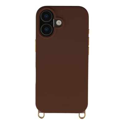 Selencia Hoesje - Geschikt voor iPhone 16 - Rivièra geschikt voor MagSafe Backcover met afneembare haakjes - Choco Brown