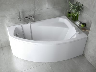 Badland RIMA hoekbad 130 x 85 cm rechts wit met styropor ombouw