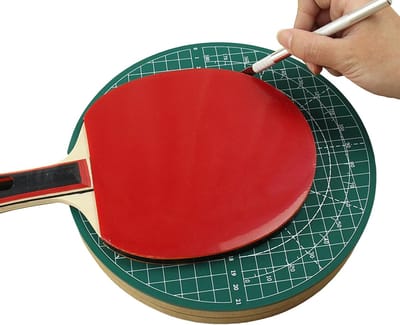 Snijtafel Racket - Coating Snijplank - Tafeltennis Onderhoud - 360 Graden Draaibaar - 22 cm Diameter - Zwart