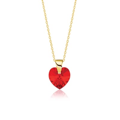 Montebello Ketting Aella KHG449 - Swarovski Hart - 925 Zilver Verguld - Ø10mm - 40cm