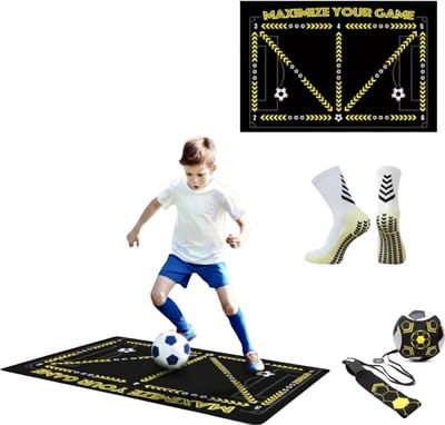 AthloCore® Voetbalmat - Trainingsmat - Dribbelmat - Trainingsmateriaal Trainer - Spullen - Accessoires - Inclusief Gripsokken - Kids Speelgoed Mat - Voetbal Materiaal