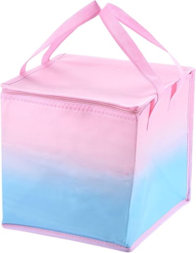 Geïsoleerde Boodschappentas voor Voedsel, Thermische Tote Draagtassen voor Cake en Levering, Roze Blauw, 26cmx26cmx26cm