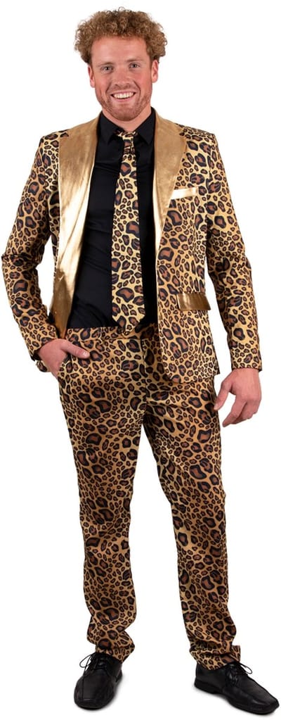 Panter pak 3-delig - panter kostuum - panterprint - carnavalskleding heren - Carnaval kostuum heren - maat 62