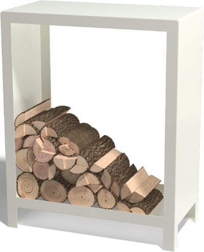 Gepoedercoat staal - houtopslag - Indiana - 80x40x100cm - Wit - MySteel