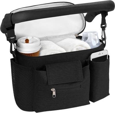 Upgrade je Kinderwagen Organizer met Aanraakscherm, Verstelbare Schouderband en Ruimte voor Luiers, Flessen en Sleutels