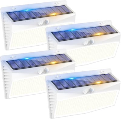 LED Zonnelamp Voor Buiten Met Bewegingsmelder - Waterdicht - 4 Stuks