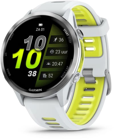 Garmin Forerunner 970 GPS Titanium Whitestone / amp yellow band