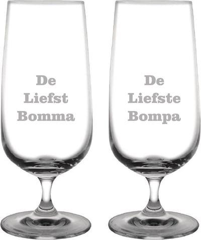 Bierglas op voet gegraveerd - 41cl - De Liefste Bomma-De Liefste Bompa