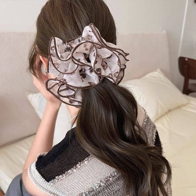 Haarelastiek - Haaraccessoire - Scrunchie voor dames - Ins haarbloem - Extra groot haarelastiek voor knot - Hoogwaardig haaraccessoire - 20 cm-vorm-31