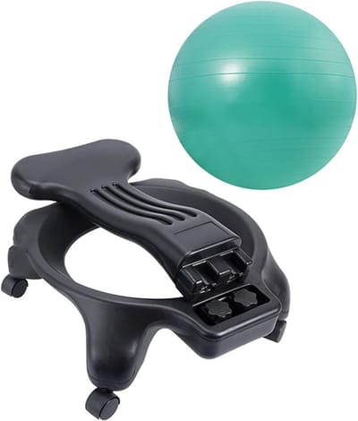 Yoga Bal Stoel - Zitbal Kantoorbal - Actief Zitten - Inclusief Basis Wielen - 55cm Bal 300kg - Groen