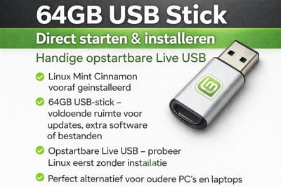Linux Mint Cinnamon 22.3 | 64GB USB | Direct starten | opstartbare Live USB